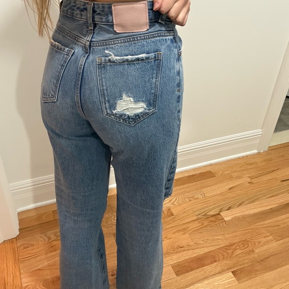 Zara Blue Straight Leg Jeans - Picture 4 of 5